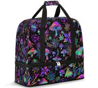 Sac de voyage pliable en forme de champignons, toiles d'araignées, feuilles, pour homme et femme, sac fourre-tout de 47 l pour sport, gym, yoga, couleur, 47 L, Organiseur de sac
