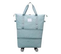 Sac de voyage pliable extensible avec roulettes | Sac de voyage pliable avec roulettes - Valise de voyage de grande capacité pour les parents, les voyages d'affaires, le camping, bleu, Voir