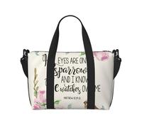 Sac de voyage pliable His Eyes Are On The Sparrow avec de multiples poches, sac de sport résistant pour week-end, camping, randonnée, voyage d'affaires, etc. Idéal pour la salle de sport, le camping