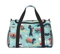 Sac de voyage pliable Hot Dogs And Lemonade pour escapades de week-end, voyages spontanés, noir, taille unique, Noir/blanc, One Size