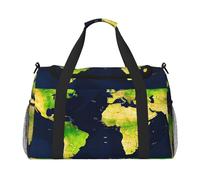 Sac de voyage pliable imperméable et léger avec bandoulière Motif carte du monde