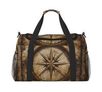 Sac de voyage pliable imperméable léger avec bandoulière Motif carte de boussole