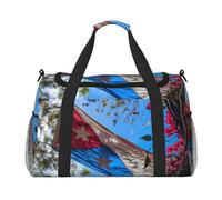 Sac de voyage pliable imperméable léger avec bandoulière Motif drapeau de Porto Rico