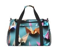 Sac de voyage pliable imperméable léger avec bandoulière Motif grue en papier origami