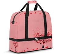 Sac de voyage pliable pour homme et femme - 47 l - Avec manches à roulettes - Sac fourre-tout à bandoulière séparée pour le sport, la gym, les voyages, la Saint-Valentin, couleur, 47 L, Organiseur de