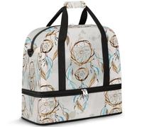 Sac de voyage pliable pour homme et femme, sac de week-end de 47 l avec manches à roulettes, sac fourre-tout à bandoulière séparée pour le sport, la gym, les voyages, attrape-rêves, couleur, 47 L,