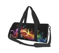 Sac de voyage pliable pour le w nd, sac de nuit arc-en-ciel note de musique mélodie sac de sport fourre-tout grande capacité léger bagage à main pour homme et femme, noir, taille unique, Noir