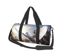 Sac de voyage pliable pour le week-end, sac de nuit blanc colombe volant au soleil, sac de sport, sac de sport, grande capacité, léger, pour homme et femme, noir, taille unique, Noir , Taille unique
