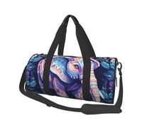 Sac de voyage pliable pour le week-end, sac de nuit, éléphant violet, sac de sport, sac de sport, grande capacité, léger, sac de transport pour homme et femme, noir, taille unique, Noir , Taille