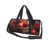Sac de voyage pliable pour le week-end, sac de nuit, fruits rouges dans un panier, sac de sport, sac de sport, sac de sport, sac de sport, sac à main léger pour homme et femme, noir, taille unique