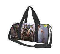 Sac de voyage pliable pour le w nd, sac de nuit hibou sur une branche, sac de sport, sac de sport, sac de sport, sac de gym léger pour homme et femme, noir, taille unique, Noir , Taille unique