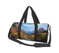 Sac de voyage pliable pour le week-end, sac de nuit Zion National Park, sac de sport, sac de sport, grande capacité, léger, pour homme et femme, noir, taille unique, Noir , Taille unique