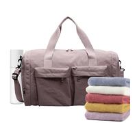 Sac de voyage pliable, sac de sport pliable, sac fourre-tout portable extensible, organiseur de bagage léger pour le travail, la gym, le sport, le w nd, le camping, 24 x 45 x 22 cm, rose, Refer to