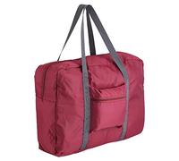 Sac de Voyage Pliable, Sac de W nd léger approuvé par Les compagnies aériennes, Sac de Voyage en Nylon pour Hommes et Femmes, 18,9 x 5,91 x 12,6 Pouces (Wine Red)