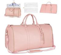 Sac de Voyage Pliable, Sac Voyage Cabine, Sac de Sport Femme Etanche, Grande Travel Bag, Sac Weekend Femme, Portable Duffle Bag, Valise Suspendue 2 en 1, Sac de Vetement Pliable Voyage (Rose)