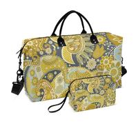 Sac de voyage pliable style ethnique cachemire fleur de cajou jambon tatouage sac fourre-tout gym sport transport avec sangle réglable pour voyage en avion, Tatouage au jambon de style ethnique