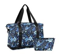 Sac de voyage pliable Surréalisme Fairies bleu électrique Voyage Weekender Gear Bag avec sangle réglable pour voyage