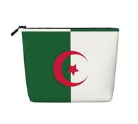 Sac de voyage polyvalent avec drapeau de l'Algérie - Grande capacité - Trousse de toilette à fermeture éclair, Noir , Taille unique, Trousse de toilette