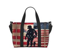 Sac de voyage polyvalent avec impression du jour commémoratif patriotique des soldats militaires, le compagnon pour les voyages d'affaires et personnels, noir, One Size