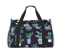Sac de voyage polyvalent avec imprimé cactus et plantes succulentes - Sac de voyage élégant et fonctionnel pour les activités de plein air