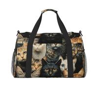 Sac de voyage polyvalent avec imprimé chat pour activités de plein air