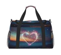 Sac de voyage polyvalent avec imprimé étoile filante et cœur pour activités de plein air