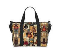 Sac de voyage polyvalent imprimé guitare, le compagnon pour les voyages d'affaires et personnels, noir, One Size