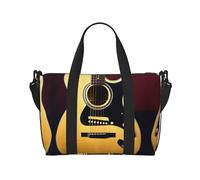 Sac de voyage polyvalent imprimé guitare, le compagnon pour les voyages d'affaires et personnels, noir, One Size