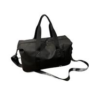 Sac De Voyage Portable 1 pièces Solide PU Fermeture éclair Grande Taille Sac de Voyage Doux personnalité élégant extérieur Sacs à bandoulière for Femmes pour Un Week-End(Black)