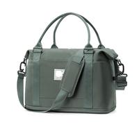 Sac de Voyage Portable de Grande capacité for Femmes, 2 pièces, Bagages de Fitness Court Voyage d'affaires pouvant être réglés, Tige de Traction for Le Rangement(Green A)