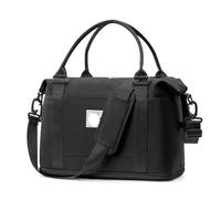 Sac de Voyage Portable de Grande capacité for Femmes, 2 pièces, Bagages de Fitness Court Voyage d'affaires pouvant être réglés, Tige de Traction for Le Rangement(Black)