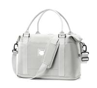 Sac de Voyage Portable de Grande capacité for Femmes, 2 pièces, Bagages de Fitness Court Voyage d'affaires pouvant être réglés, Tige de Traction for Le Rangement(Light Gray)