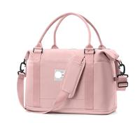 Sac de Voyage Portable de Grande capacité for Femmes, 2 pièces, Bagages de Fitness Court Voyage d'affaires pouvant être réglés, Tige de Traction for Le Rangement(Pink)