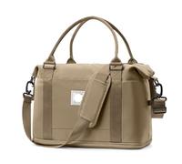 Sac de Voyage Portable de Grande capacité for Femmes, 2 pièces, Bagages de Fitness Court Voyage d'affaires pouvant être réglés, Tige de Traction for Le Rangement(Khaki)