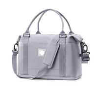 Sac de Voyage Portable de Grande capacité for Femmes, 2 pièces, Bagages de Fitness Court Voyage d'affaires pouvant être réglés, Tige de Traction for Le Rangement(Gray)
