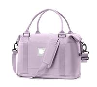Sac de Voyage Portable de Grande capacité for Femmes, 2 pièces, Bagages de Fitness Court Voyage d'affaires pouvant être réglés, Tige de Traction for Le Rangement(Purple)