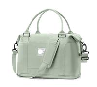Sac de Voyage Portable de Grande capacité for Femmes, 2 pièces, Bagages de Fitness Court Voyage d'affaires pouvant être réglés, Tige de Traction for Le Rangement(Green B)