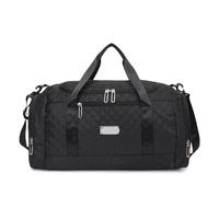 Sac De Voyage Portable Sac de Voyage en Textile Oxford à Fermeture éclair, Grande capacité, Couleur Unie, Sac bandoulière Simple, Doux et Polyvalent, 1 pièces pour Un Week-End(Black)