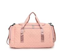 Sac De Voyage Portable Sac de Voyage en Textile Oxford à Fermeture éclair, Grande capacité, Couleur Unie, Sac bandoulière Simple, Doux et Polyvalent, 1 pièces pour Un Week-End(Pink)
