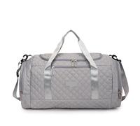 Sac De Voyage Portable Sac de Voyage en Textile Oxford à Fermeture éclair, Grande capacité, Couleur Unie, Sac bandoulière Simple, Doux et Polyvalent, 1 pièces pour Un Week-End(Gray)