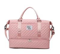 Sac De Voyage Portable Sac de Voyage en Textile Oxford Couleur Unie, 2 pièces, Sac à bandoulière décontracté avec Fermeture éclair, Style Doux et Polyvalent, polochons pour Un Week-End(Pink)