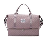 Sac De Voyage Portable Sac de Voyage en Textile Oxford Couleur Unie, 2 pièces, Sac à bandoulière décontracté avec Fermeture éclair, Style Doux et Polyvalent, polochons pour Un Week-End(Grey Pink)