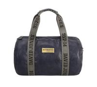 David Jones Paris - Sac polochon Femme Homme en Similicuir grainé - Grand Format Cabine avec bandoulière - Sac Sport, Week-End ou Ville (Navy)