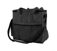Sac de voyage pour animaux de compagnie avec tissu Oxford anti-fuite, deux bols et récipients, intérieur spacieux, et bretelles rembourrées réglables pour un transport confortable (noir)