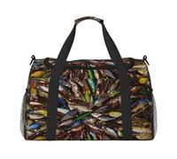 Sac de voyage pour appâts de pêche - Grand sac fourre-tout réutilisable, parfait pour les activités de plein air, le sport, le camping et les courses, noir, One Size