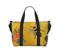Sac de voyage pour articles personnels, sac à main, sac de sport, sac à main léger, imperméable, sac de gym de bienvenue abeilles sac de week-end pour homme et femme, Noir , Taille unique, Sac de