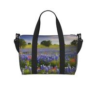 Sac de voyage pour articles personnels, sac à main, sac de sport, sac à main léger, imperméable, sac de sport, sac de sport Texas Bluebonnets, sac de week-end pour femme et homme, noir, taille unique,