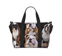 Sac de voyage pour articles personnels, sac à main, sac de sport, sac à main léger, imperméable, sac de sport, sac de gym pour bouledogues anglais, sac de week-end pour homme et femme, noir, taille