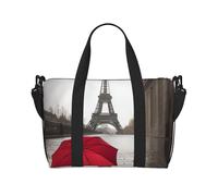 Sac de voyage pour articles personnels, sac à main, sac de sport, sac à main léger, imperméable, sac de sport, sac de sport, tour Eiffel, rue parisienne, parapluie rouge, sac de week-end pour homme et