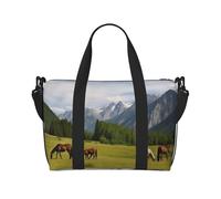 Sac de voyage pour articles personnels, sac à main, sac de sport, sac de sport, sac de sport, pâturage, chevaux, sac de week-end pour homme et femme, noir, taille unique, Noir , Taille unique